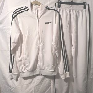 Addias track suite bundle set boys size 18/20 white/black